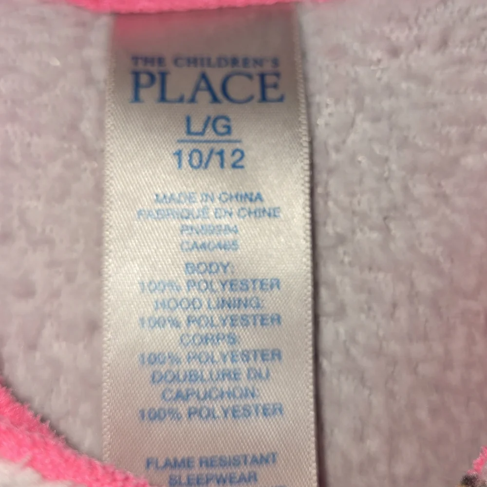 The Children's Place Girl's L Pink and Purple Unicorn Hooded Pajamas